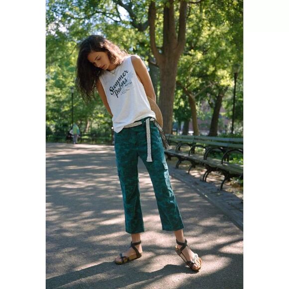 Anthropologie Pants - Anthropologie Austin Cargo Pants Womens 25 Waist Turquoise Crop NWT